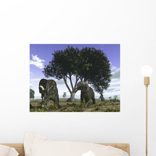 Nedoceratops Graze beneath Giant Wall Decal