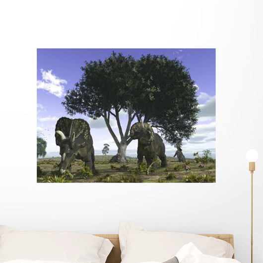 Nedoceratops Graze beneath Giant Wall Decal