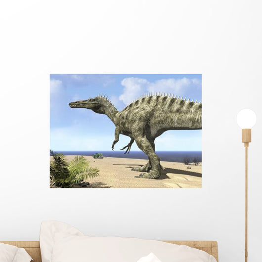 Carnivorous Suchomimus Wanders Beach Wall Decal
