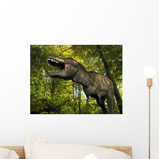 Tyrannosaurus Wanders Cretaceous Forest Wall Decal