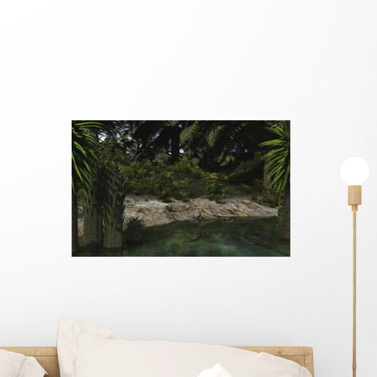 Dipterus Fish Emerge from Wall Decal