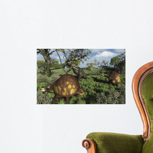 Prehistoric Glyptodonts Graze Grassy Wall Decal