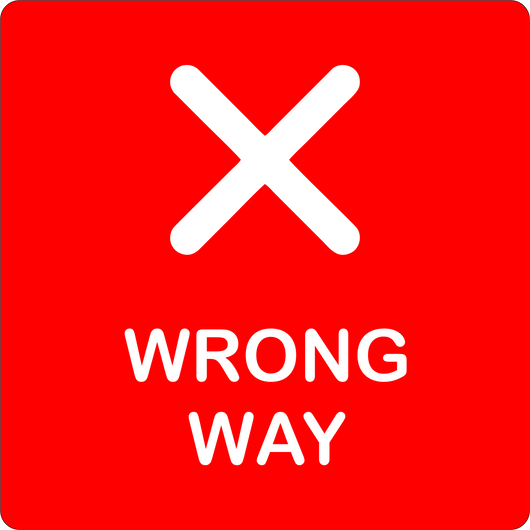 Wrong Way Floor Decal | 14