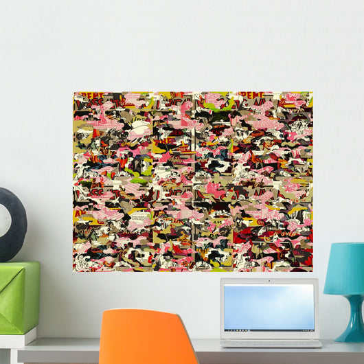 Pink Army Camo Wall Decal