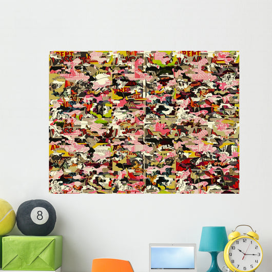 Pink Army Camo Wall Decal