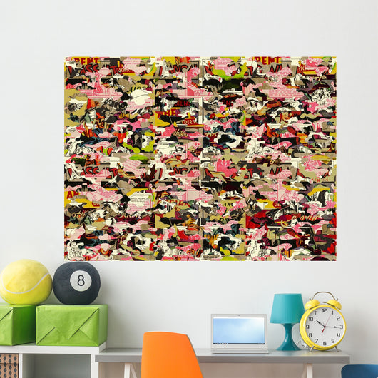Pink Army Camo Wall Decal
