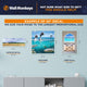 Size guide for wallmonkeys sports wall decals showing what a decal would look like on a family room wall