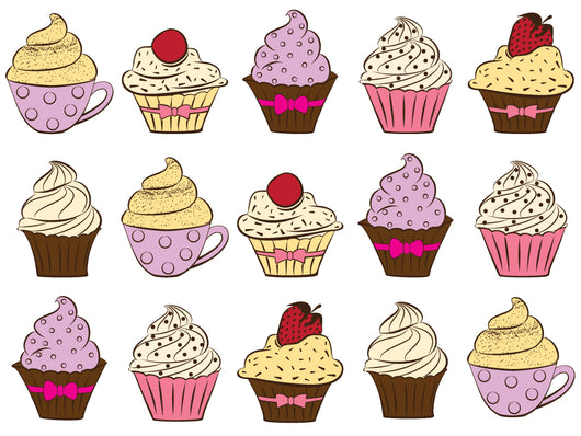 Gourmet Cupcakes Wall Decal Sticker Set Wall Decal