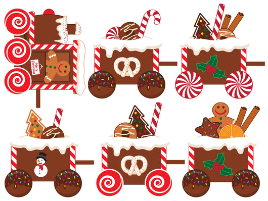 Christmas Gingerbread Train Wall Decal Sticker Set Wall Decal