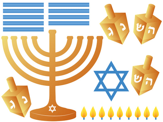Hanukkah Menorah Wall Decal Sticker Set Wall Decal
