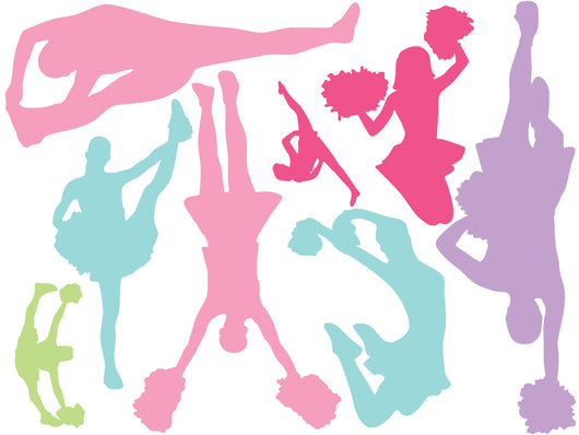 Girly Pastel Cheer Wall Decal Sticker Set Wall Decal