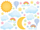 Dreamy Sun Moon Stars Wall Decal Sticker Set Wall Decal