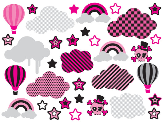 Emo Clouds and Sky Wall Decal Sticker Set Wall Decal