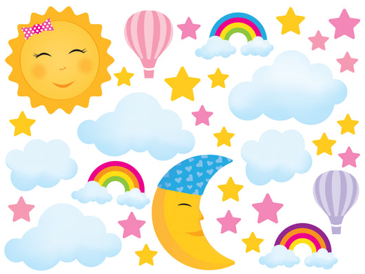 Happy Dream Time Nursery Wall Decal Sticker Set Wall Decal