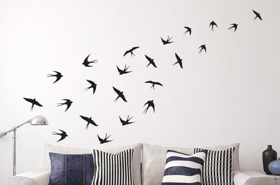 Black Swallows Wall Decal Sticker Set Wall Decal