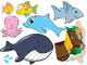 Sea Animal Friends Wall Decal Sticker Set Wall Decal