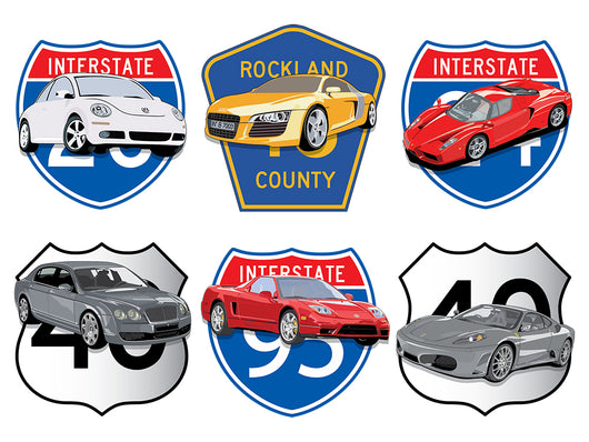 Luxury Street Signs Car Wall Decal Sticker Set Wall Decal