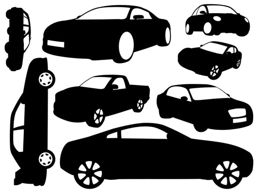 Vehicle Silhouettes Black Car Wall Decal Sticker Set Wall Decal