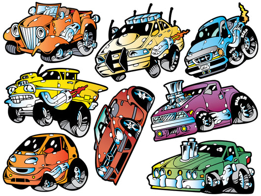 Classic Monster Muscle Cars Wall Decal Sticker Set Wall Decal