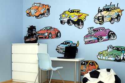 Classic Monster Muscle Cars Wall Decal Sticker Set Wall Decal