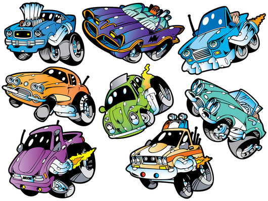 Monster Muscle Cars Wall Decal Sticker Set Wall Decal