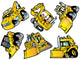 Monster Construction Vehicle Wall Decal Sticker Set Wall Decal