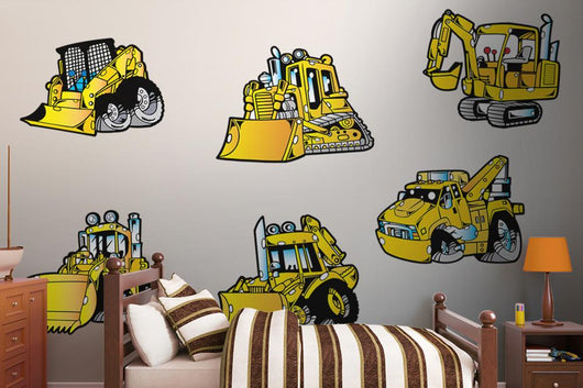 Monster Construction Vehicle Wall Decal Sticker Set Wall Decal