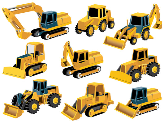 Construction Vehicle Wall Decal Sticker Set Wall Decal