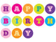 Happy Birthday Circles Wall Decal Sticker Set Wall Decal