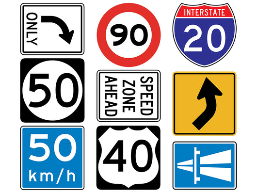 International Street Signs Wall Decal Sticker Set Wall Decal