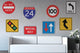 Assorted Street Signs Wall Decal Sticker Set Wall Decal