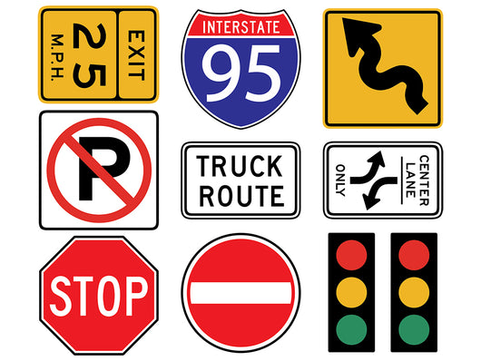 Top Street Signs Wall Decal Sticker Set Wall Decal