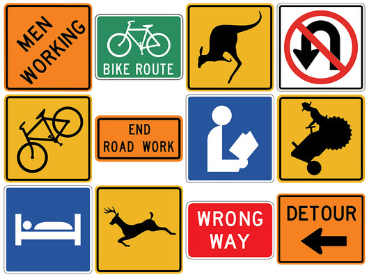 Assorted Street Sign Collection Wall Decal