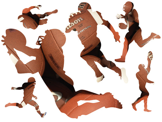 Patterned Football Silhouettes Wall Decal Sticker Set Wall Decal