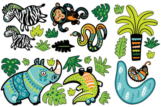 Warm Animals Rhino Safari Wall Decal Sticker Set Wall Decal