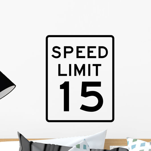 Speed Limit Sign 15mph Wall Decal
