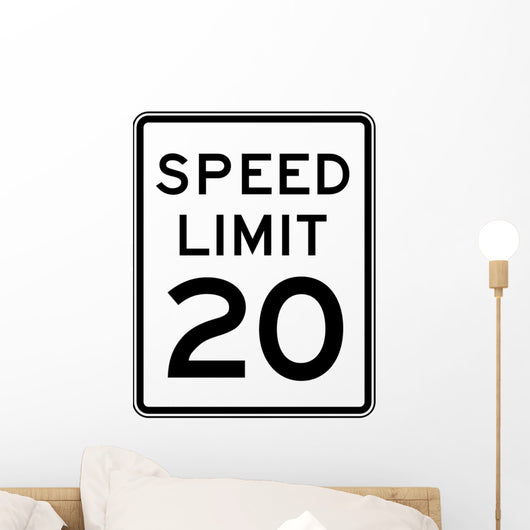 Speed Limit Sign 20 Wall Decal
