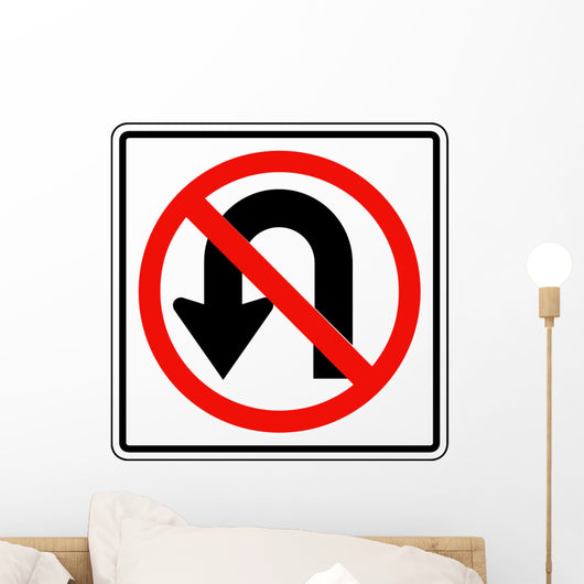 No U Turns Symbol Wall Decal