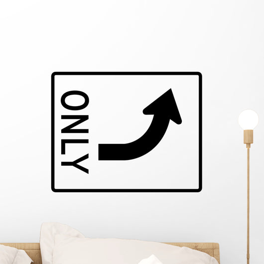 Left Turn Only Sign Wall Decal