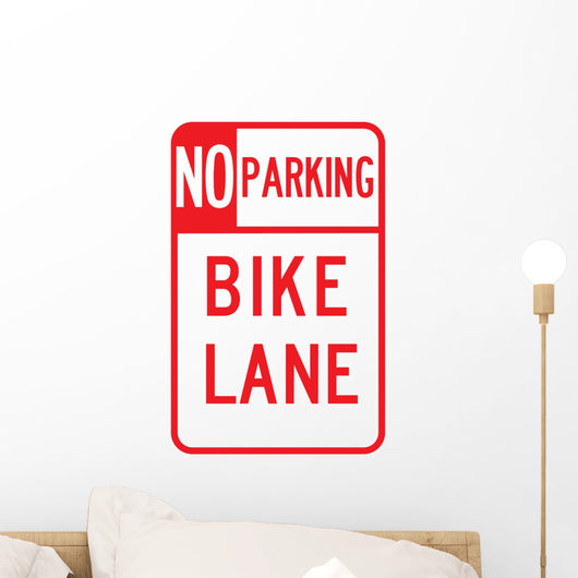 No Parking Bike Lane Wall Decal