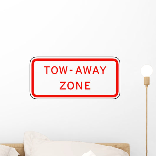 Tow Away Zone Sign Wall Decal