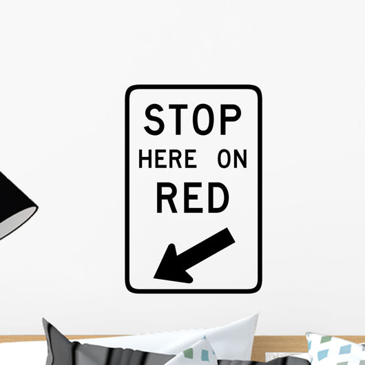 Stop Here Red Sign Wall Decal