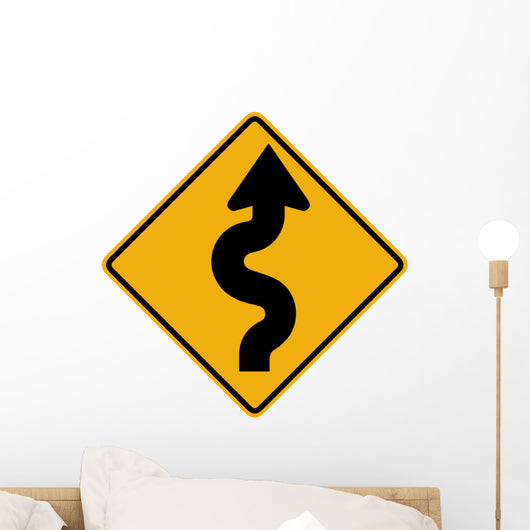 Winding Road to Left Wall Decal