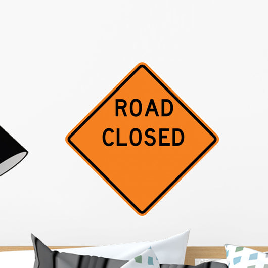 Road Closed Word Sign Wall Decal