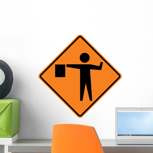 Flagger Symbol Sign Wall Decal