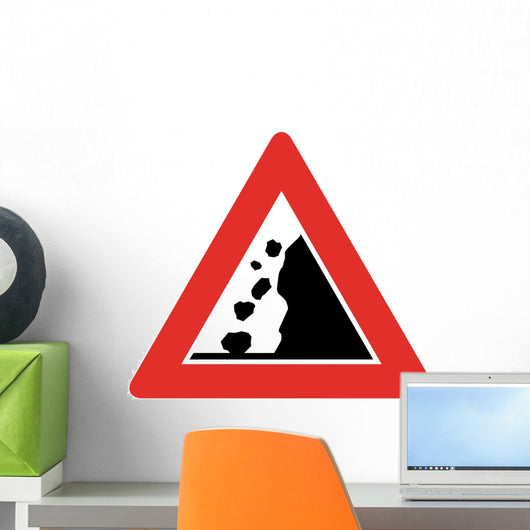 Falling Rock Symbol Sign Wall Decal