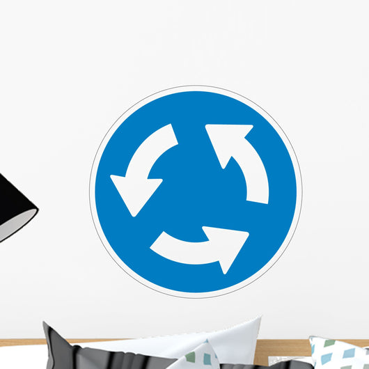 Roundabout Symbol Sign Wall Decal