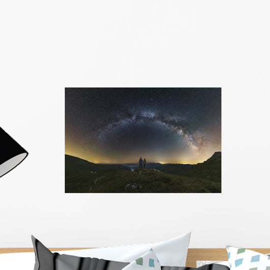 Couple Gazing Milky Way Wall Decal