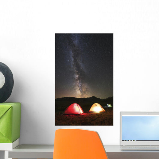 Glowing Tents under Milky Wall Decal