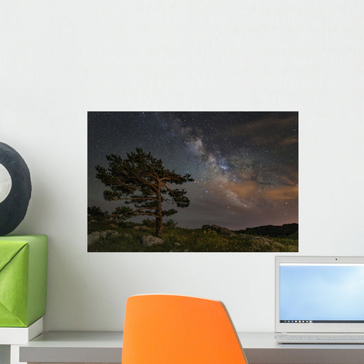 Lone Tree Top Mountain Wall Decal